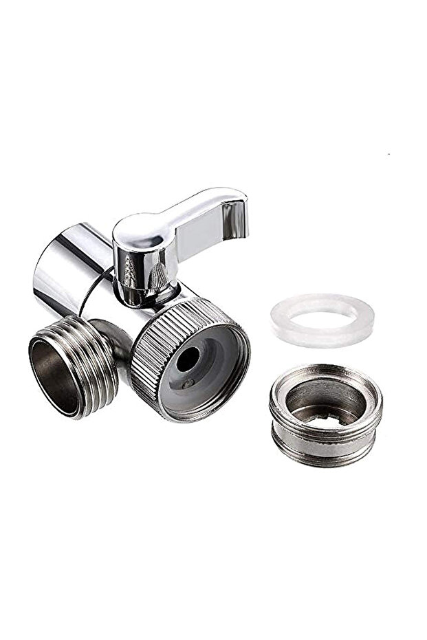 2-KGSLT-Zinc-Alloy Zinc Alloy and Plastic Switch Faucet Adapter Kitchen Sink Splitter Diverter Valve