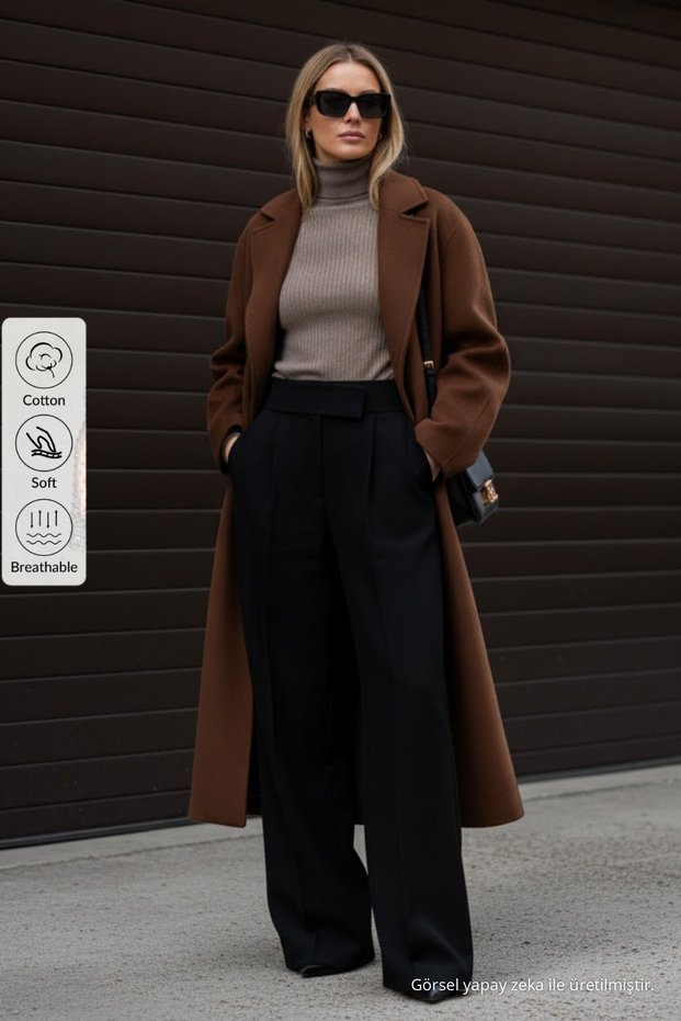 Women's High Waist Loose Black Palazzo Pants