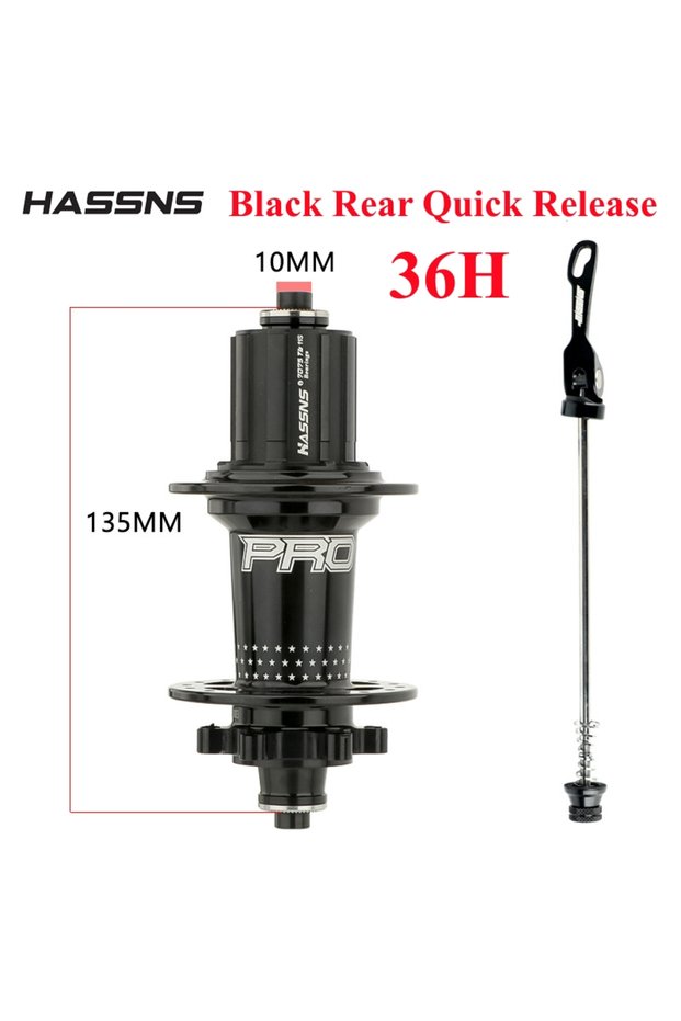 36H Black Rear HASSNS Pro 7 36h Rear Hub Bearing 36Holes Freehub MTB Bike Four Palin 32H Rear Hub fo