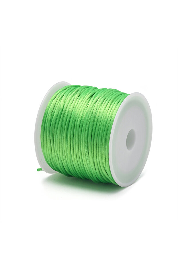 1.5mm 22Meters Light Green 1.5mm Crafts Satin Rattail Cord String from Nylon for Chinese Knot, Macra