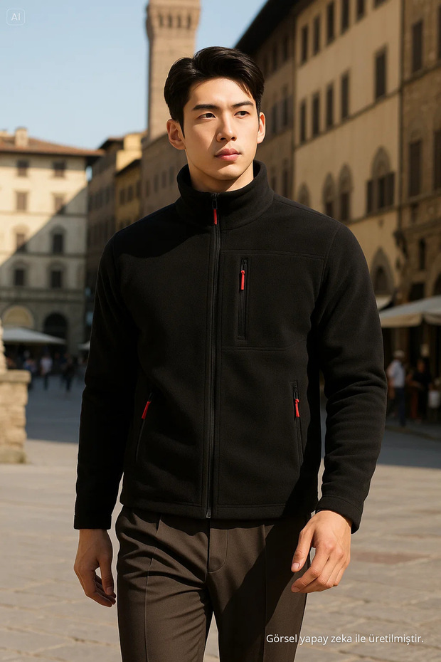 Men's Winter Casual Thick Black Fleece
