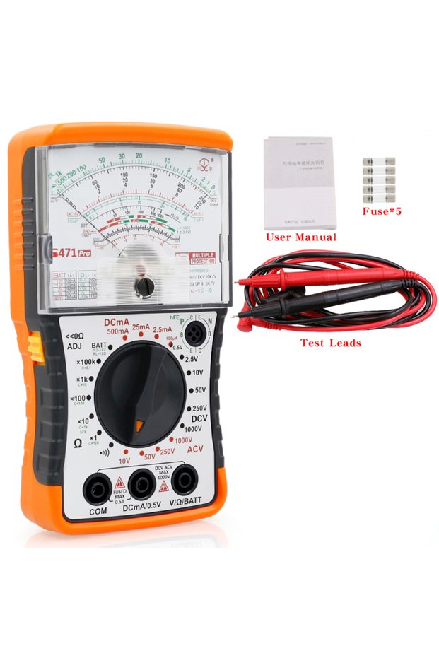 S471PRO NJTY S471PRO Mini Analog Multimeter, Universal High-Precision Mechanical Anti-Burn Multimete