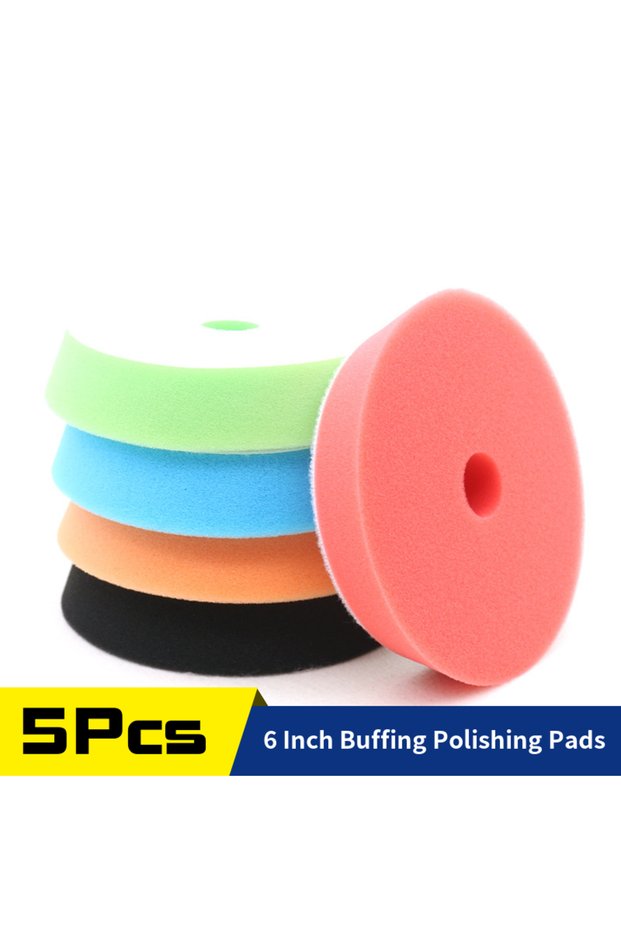 6 inches 5Pcs 6inch Sponge Polishing Pad Kit Car Polisher Waxing Pads Set for Car Glass Boat Polish