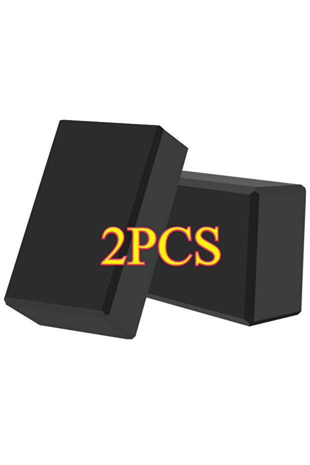 2pcs Black 2PCS EVA Yoga Block Yoga Building Blocks Moisture-Proof High Density Yoga Blocks Body Sha