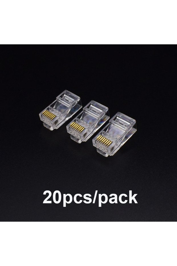 Other 20pcs 20/50/100pcs Cat6 Cat6e RJ45 Connector Module Plug 1000Mbps Ethernet Cables Adapter Gold