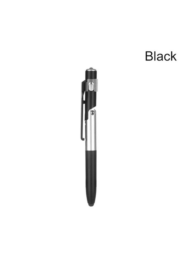 MP-8878-black 4 In 1 Multifunction Ballpoint Pen with LED Light Fold Phone Holder Night Read Writing
