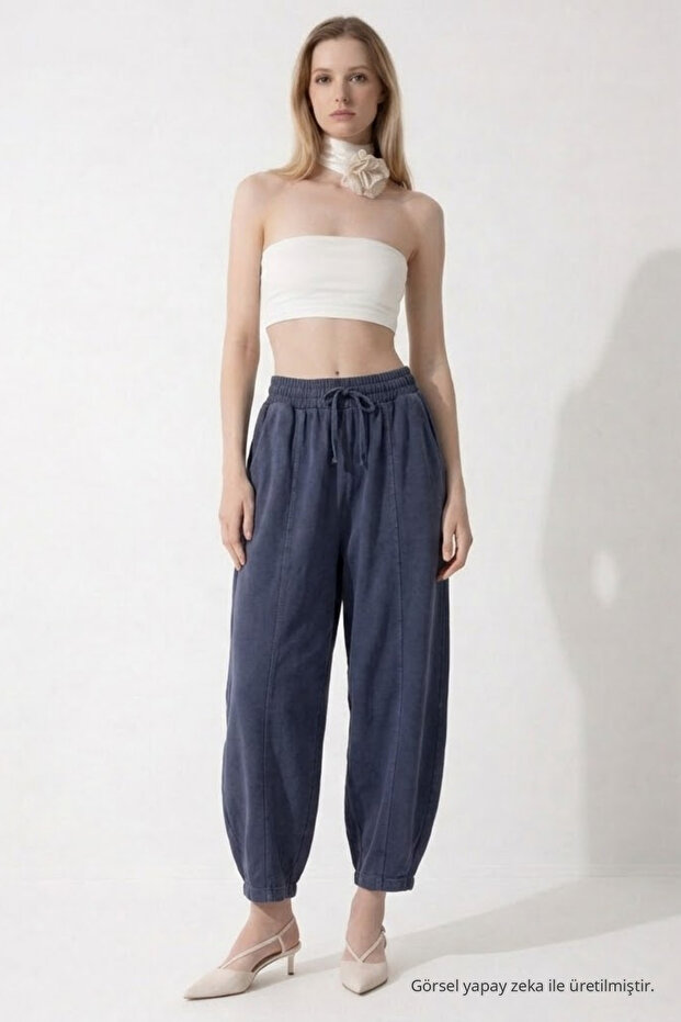 Women's Basic Soft Smoked Shalwar Trousers
