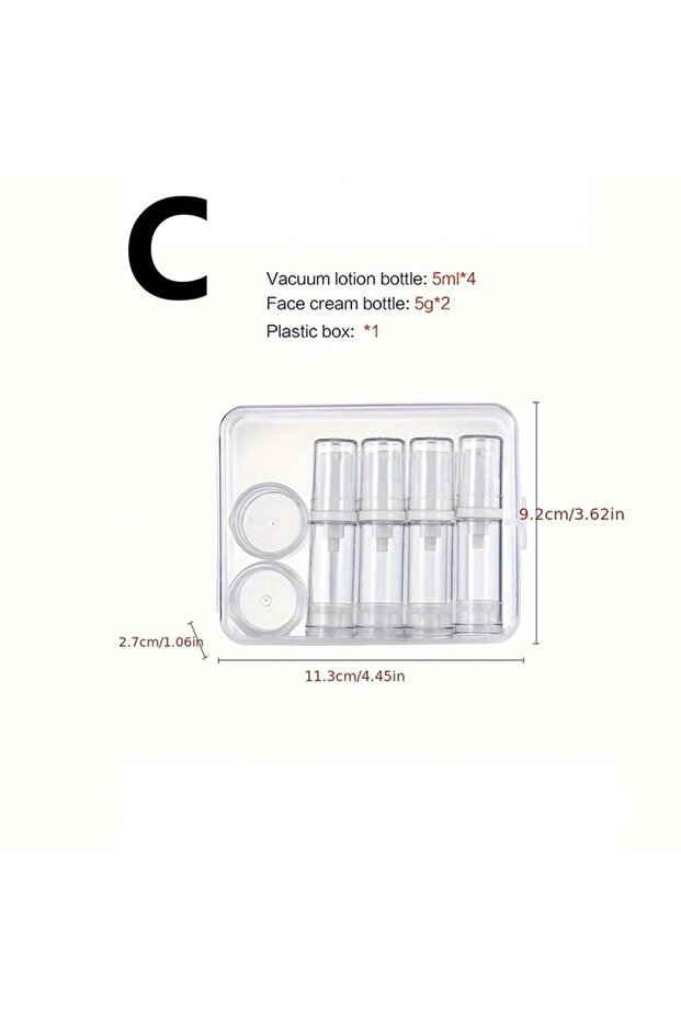 C Travel Bottle Set Vacuum Bottle Spray Empty Bottle Water Emulsion Liquid Foundation Bottle Portabl