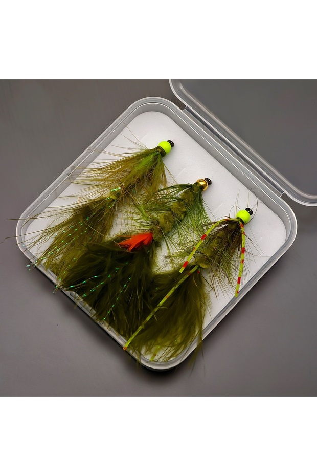FCP-626-3HUN ANFS 3pcs/6pcs Metal Bead Woolly Bugger, Olive Streamers Fly-For Trout,Salmon,Pike & Ba