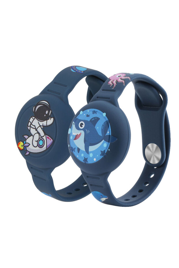 2pcs-Mix 05 Kids Waterproof for Airtag Bracelet, Silicone Material, Cute Cartoon Design Adjustable H