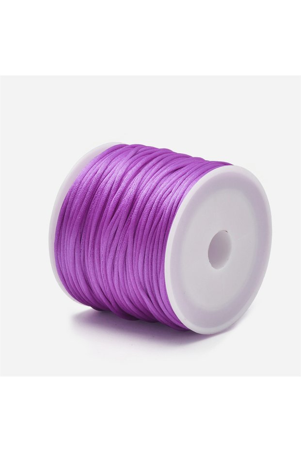 1.5mm 22Meters mid purple 1.5mm Crafts Satin Rattail Cord String from Nylon for Chinese Knot, Macram