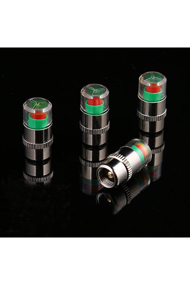 Silver simple 4Pcs/Lot 2.4 Bar Car Tire Pressure Monitoring System Gauge Cap Sensor Indicator Anti-t