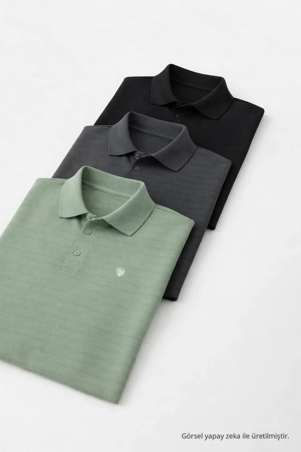Men's Casual Trendy Wide 3-Pack Polo Collar T-Shirt