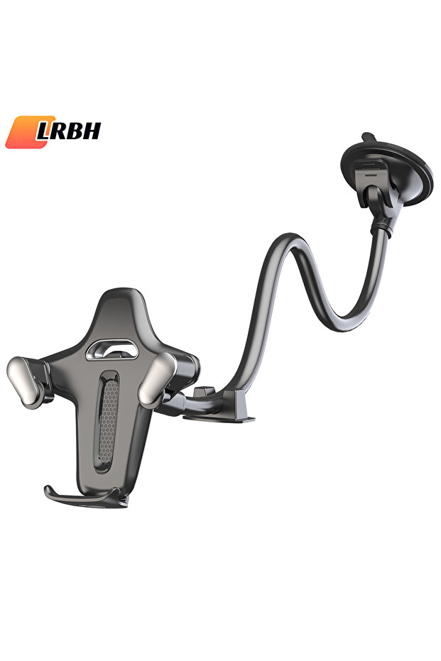 GRAY LRBH Car Phone Mount | High-Suction Anti-Vibration One-Touch | Universal for iPhone 17-14 & All