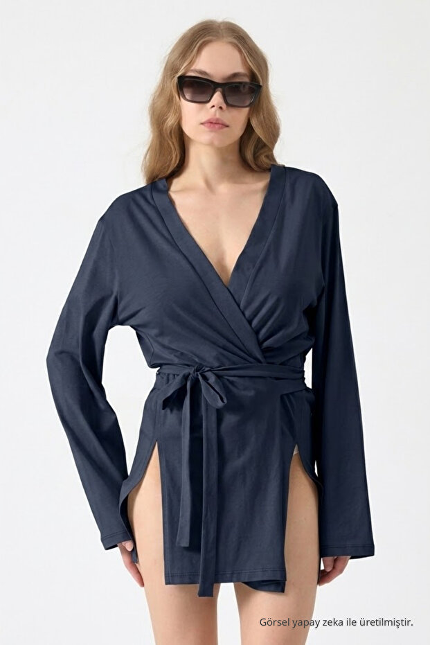 Women's Beach Wear Comfortable Belted Laci Kimono