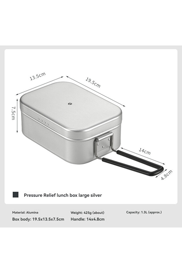 S-2013 CAMPINGMOON Aluminum Oxide Portable Lunch Box, Open Flame Heated Outdoor Picnic Camping Lunch