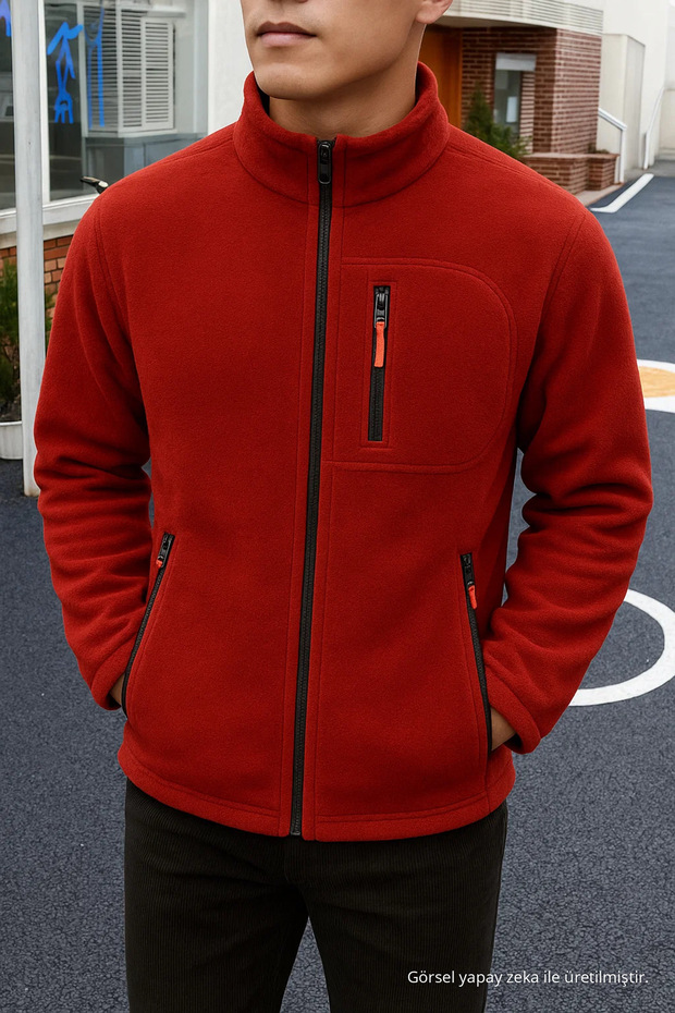Men's Comfort Fit Casual Thick Red Fleece