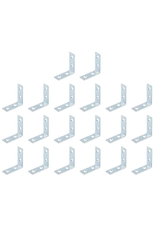 20pcs 20pcs 90 Degrees L-Shaped Corner Bracket Metal Corner Brace Drawer Shelf Wall Bracket Fixing R