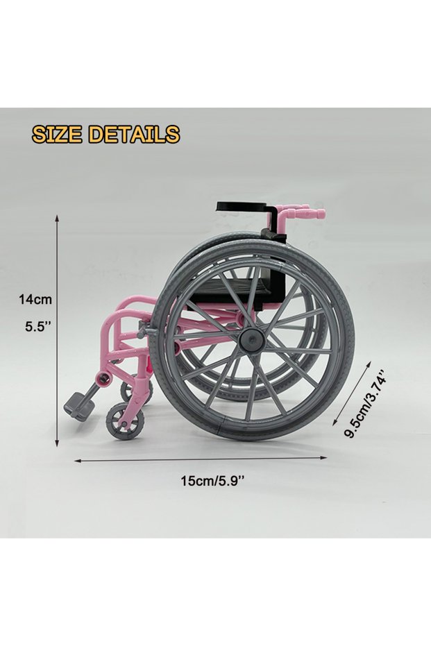 1 wheelchair Movable Lifelike Wheelchair for 25-32cm Dolls Cute Dollhouse Mini Item Doll Accessories