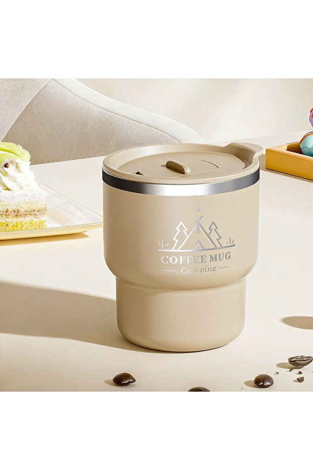 400ml Amber 400ML Thermal Cup 304 Stainless Steel Double Layer Insulated Water Cup Office Milk Coffe