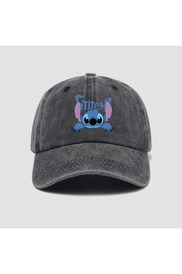 Black Stitch Casual Hat Kawaii Cartoon Anime Figure Baseball Caps Breathable Snapback Sun Hats Adjus
