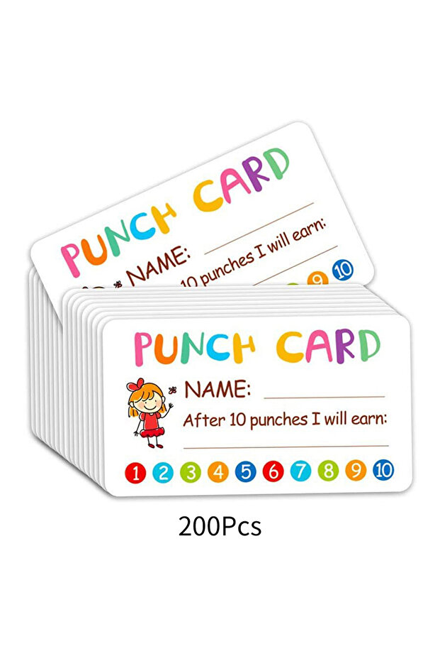 200Pcs 50/100/200Pcs Punch Cards Reward Incentive Card for Classroom Teachers School Student Behavio