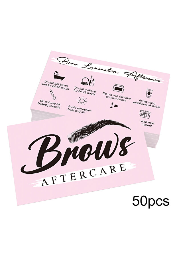 50pcs Brows Cards 50pcs eyebrow Aftercare Cards Eyebrow Tint Salon Beauty Studio Membership Aftercar