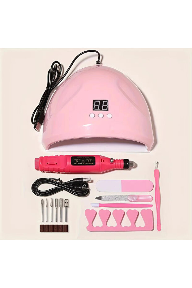 Set-6 LINMANDA Professional USB Electric Nail Drill Polish File Kit with UV LED Nail Lamp Gel Manicu