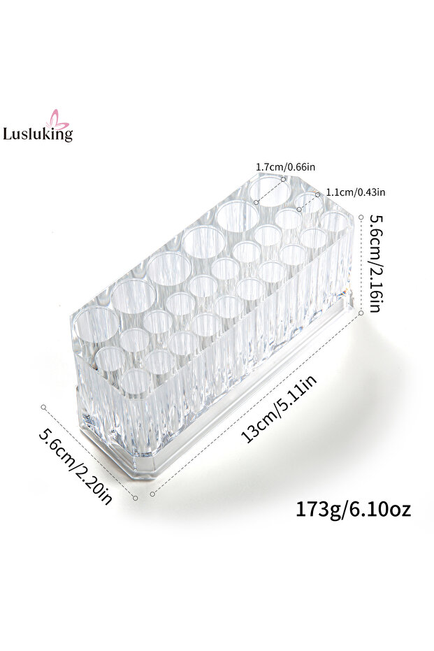26 Holes Acrylic 26 Holes Acrylic Nail Brushes Storage Holder Makeup Brushes Organizer Nail Tools St