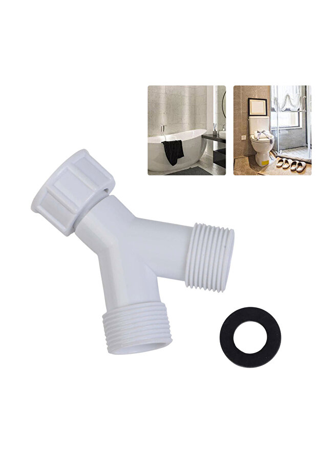 1pcs Y Splitter Joiner With Washer Y Connector Adapter For Dishwasher Washing Machine Hot Cold Water