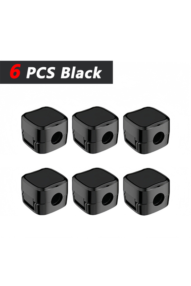 6 Black iLMH Non-magnetic Strong Cable Clips Adjustable Cord Holder, Adhesive Under Desk Mgmt Organ