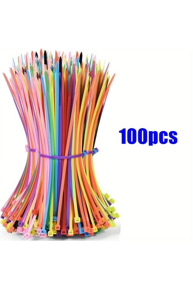 100pcs Random color 500/300/100pcs Colorful 4-Inch Nylon Zip Ties Ideal for Securing Cables Perfect