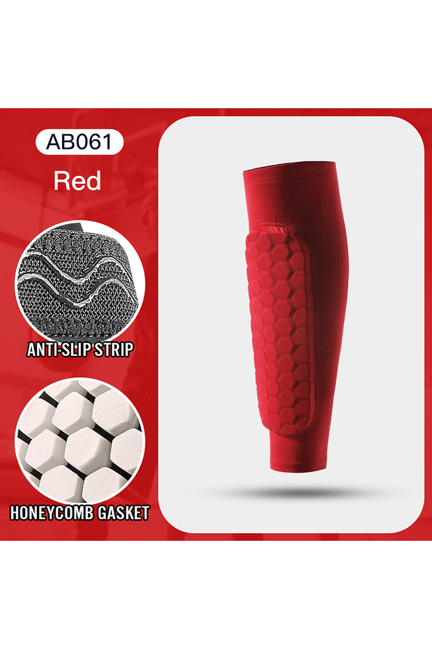 M 1 PC-red Football Shin Guard Socks Sleeves with Foam,Calf Compression Sleeve Honeycomb Pads,Sports