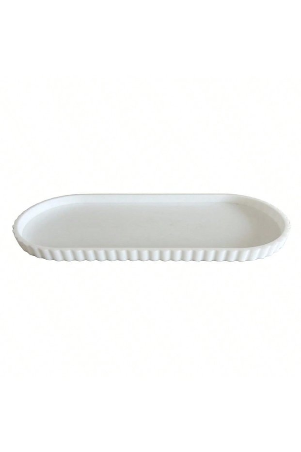 white large Bathroom Vanity Storage Tray Countertop Soap Scented Candles Small Plants Tray Dressing