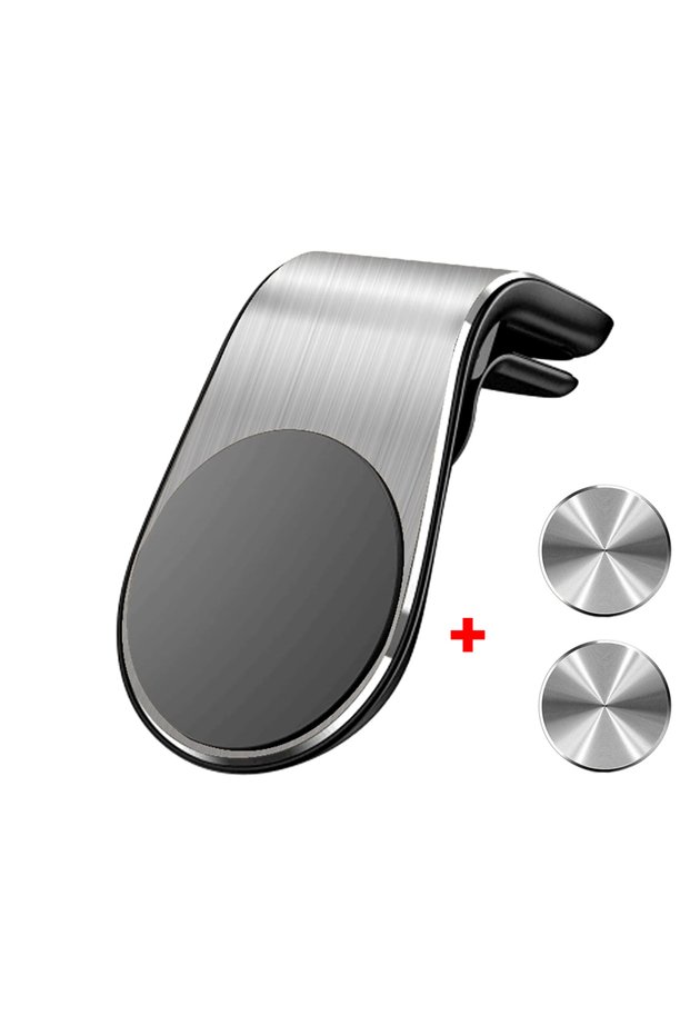 Silver Fixed Holder Magnetic Car Phone Holder Air Vent Clip Mount Rotation Cellphone GPS Support For