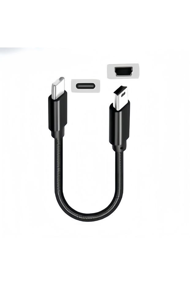 كابل USB C قصير إلى Mini USB - كابل شحن ومزامنة بيانات من النوع C إلى Mini-B لأجهزة MP3/MP4/GPS/الكاميرات