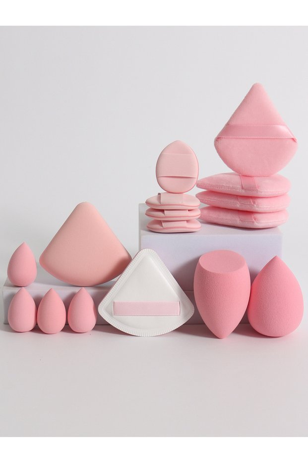 Pink Cat Powder Cotton Candy 16-Piece Set 2 Makeup Eggs & 4 Mini Makeup Eggs & 2 Cotton Candy Powder
