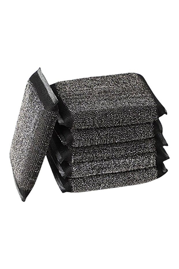 Black 6Pcs Sponge Stainless Steel Wire Washing Pads Non-Scratch Dishes Scrub Sponges High Quality Re