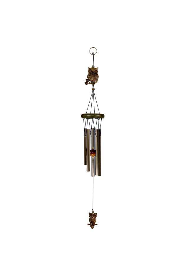 Owl Musical Wind Chime 5 Bronze Aluminum Tubes Creative Gift for Room Outdoor GardenDecor Butterfly
