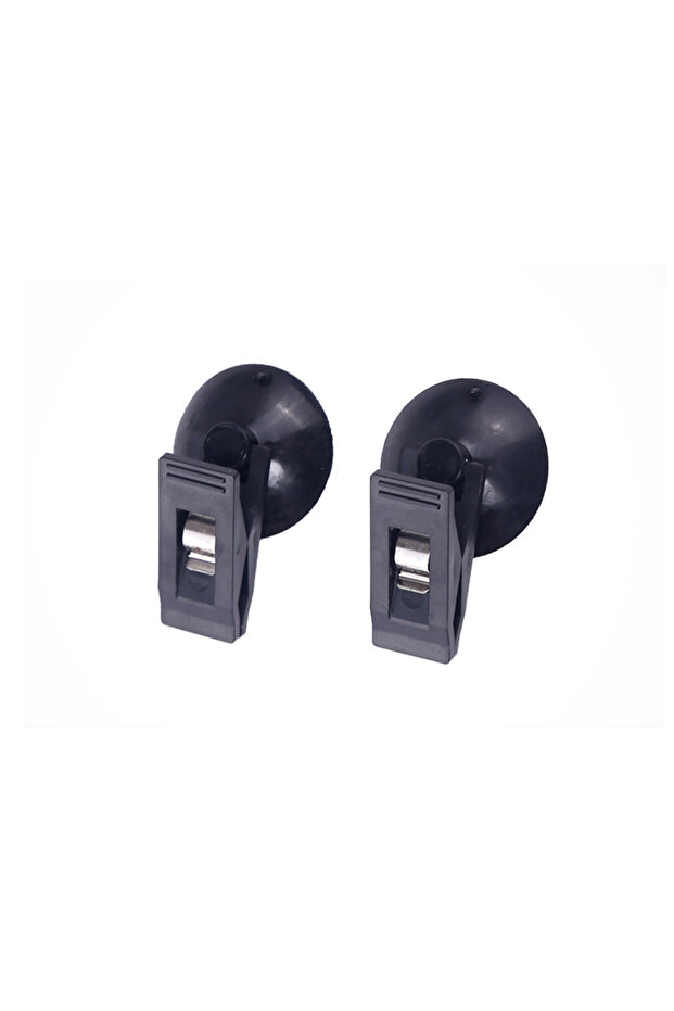 Black 1 Pair Car Interior Window Clip Mount Black Suction Cap Clip Plastic Sucker Removable Holder F