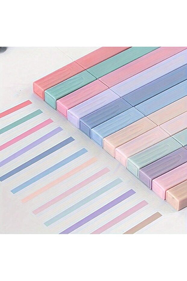 12-Color 12/6/24-Piece Pastel Highlighter Set - Ink-Free & Smudge-Proof for Journals, School Supplie