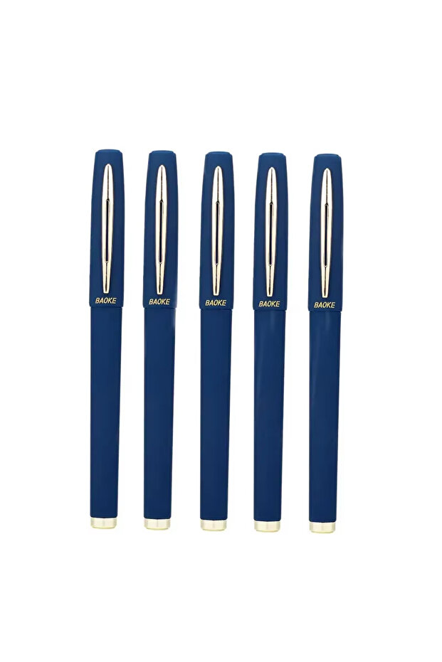 0.7mm 5pcs blue Baoke 0.5/0.7/1.0mm Large Capacity Signature Set Antibacterial Pen Black Carbon Offi