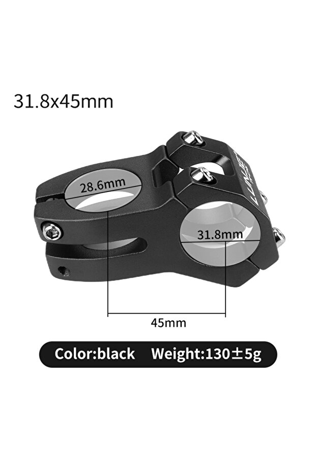 Black 31.8x45mm MTB Bike Handlebar Stem CNC Power Short 45mm Mountain Bicycle Bridge 25.4/31.8mm Pip