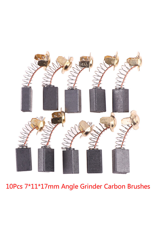 one size 10Pcs Angle Grinder Carbon Brushes 7*11*17mm Power Tool Motors Spare Parts