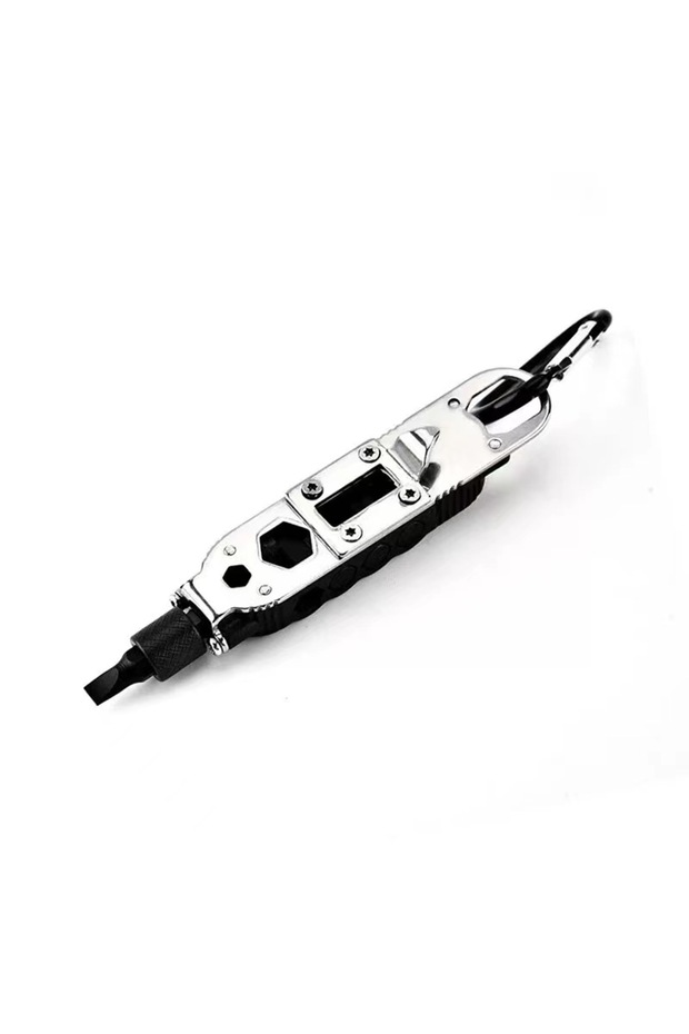 Silver Multifunctional Mini Screwdriver Outdoor EDC Keychain Shape Screwdrivers Portable Steel Repai