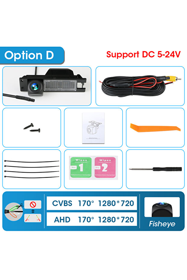 (D)CVBS 720P-AHD720P JMCQ AHD 1080P 175° Car Rear Camera Fisheye Lens With Bracket For Opel Astra H