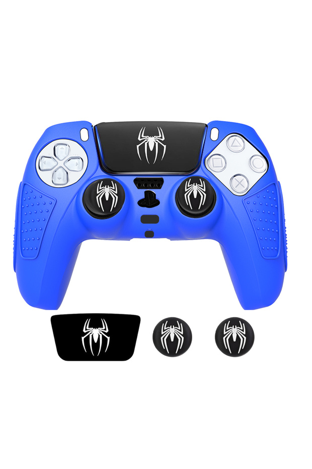 Blue Anti-Slip Protective Skin Shell for PS5 Controller Silicone Cover Case with Rubber Thumb Grip G