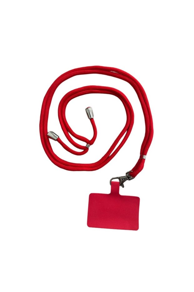 red Color Phone Lanyard Suitable for iPhone Phones With Patch Protection Case Universa...