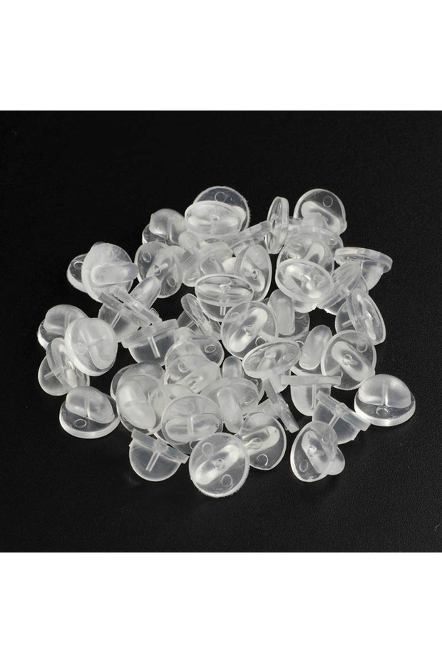 50pcs Transparent 50pcs Brooch Bukle Button Clasp Pin Backs Clutch Care Cap Nail Tie Back Stoppers