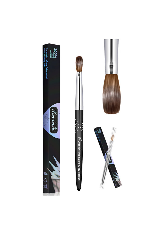 KOLINSKY 08 KEMEISI #8-#16 Kolinsky Acrylic Nail Brush Set 3D Pure Handmade Nail Brushes For Acrylic